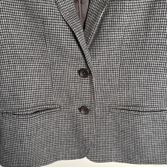 Garnet Hill Houndstooth Fitted Cropped Jacket Size 14 - Picture 4 of 8